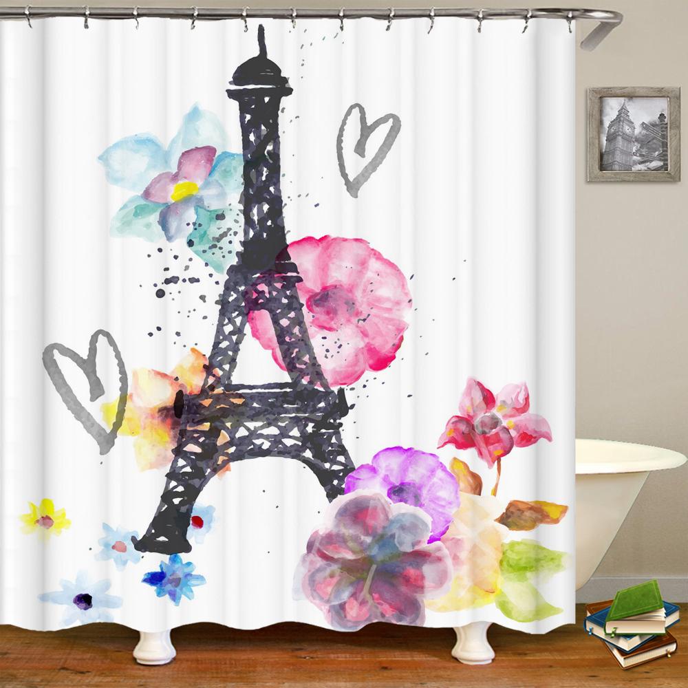 3D Shower Curtains Flowers Paris Tower Waterproof Bathroom Curtain With 12 Hooks Home Decoration Washable Polyester Bath Screen W60H190(CM)-1 Pcs
3D Shower Curtains Flowers Paris Tower Waterproof Bathroom Curtain With 12 Hooks Home Decoration Washable Polyester Bath Screen W60H190(CM)-1 Pcs