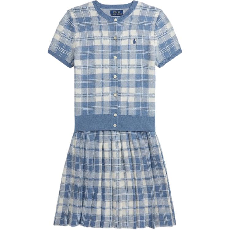 Polo Ralph Lauren Kids Dress Set FW24 Plaid Print Round Neck Single-Breasted Short Sleeve Kids dress Blue CWPO2STG2U20014-999 S
Polo Ralph Lauren Kids Dress Set FW24 Plaid Print Round Neck Single-Breasted Short Sleeve Kids dress Blue CWPO2STG2U20014-999 S