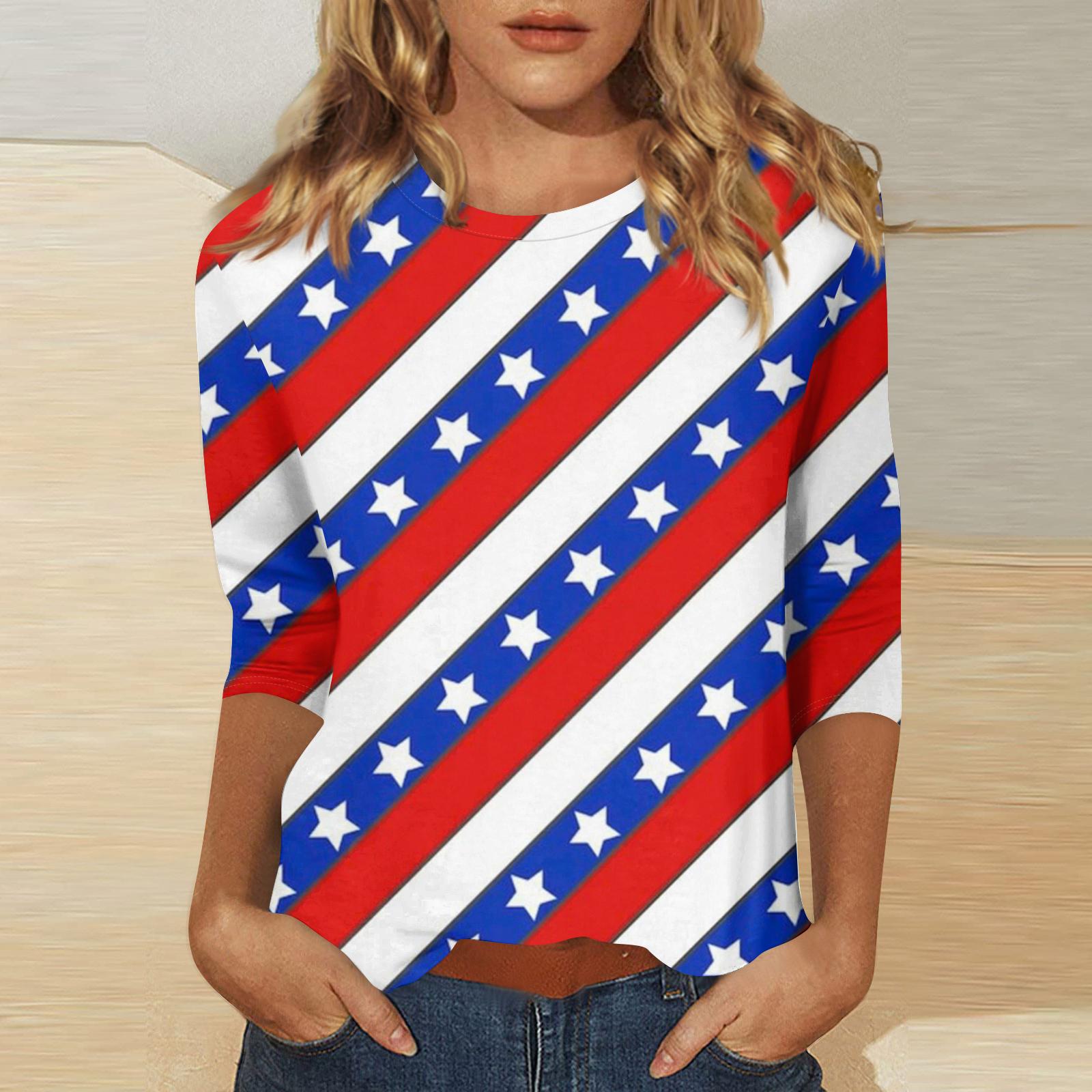 Women s Independence Day Print Round Neck Seven-Eighths Sleeve Top XL білий
Women s Independence Day Print Round Neck Seven-Eighths Sleeve Top XL білий