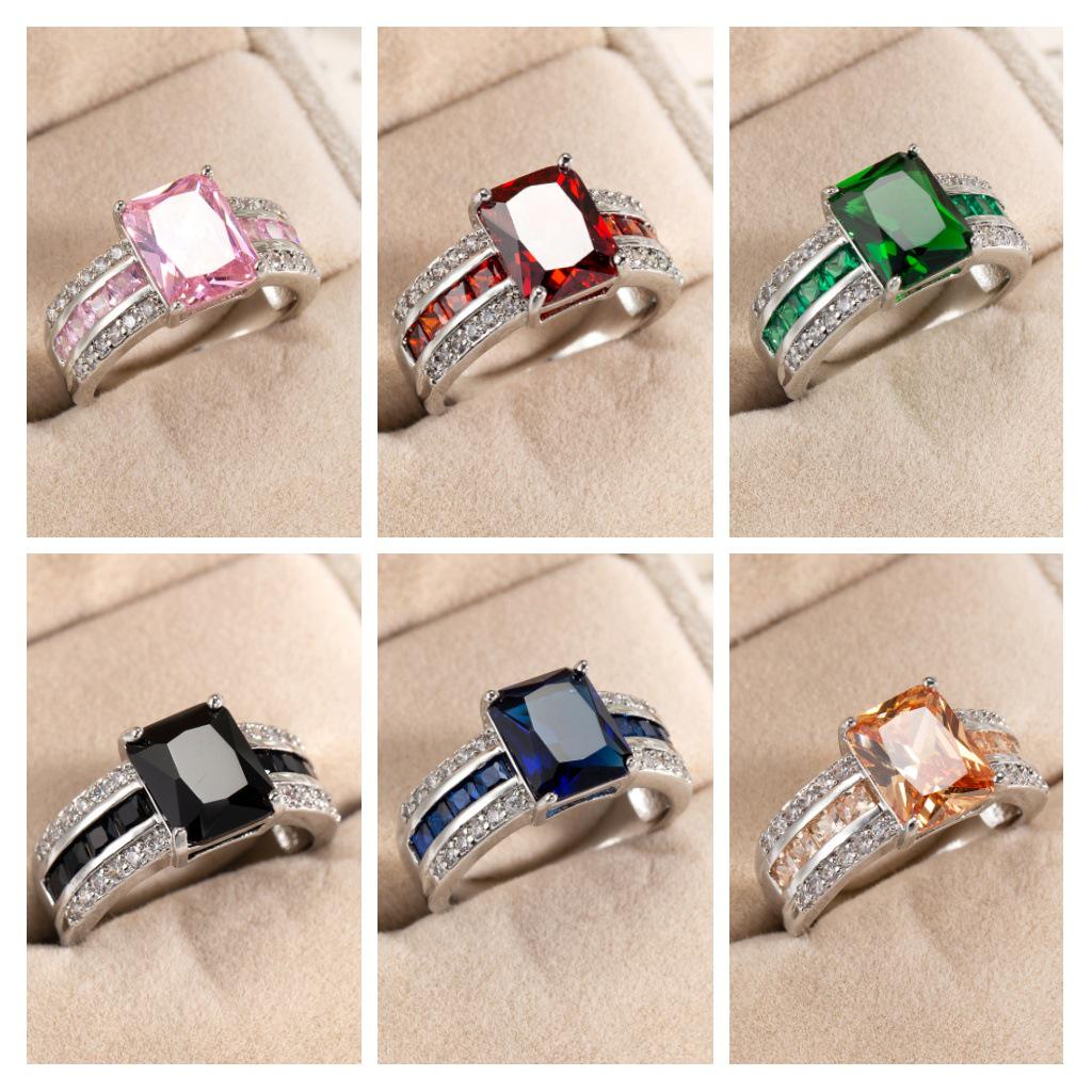 Women s Colored Zircon Ring - European & American Creative Design, Fashionable Hand Jewelry, Classic Square Wedding Style Size 9
Women s Colored Zircon Ring - European & American Creative Design, Fashionable Hand Jewelry, Classic Square Wedding Style Size 9