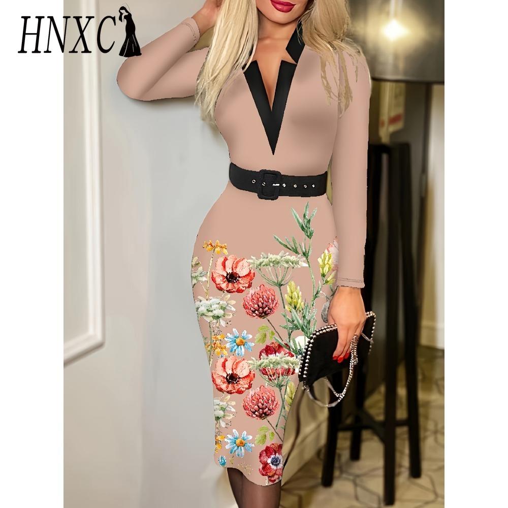 HNXC Женская мода Весна Осень Длинный рукав V-образный вырез Завышенная талия Повседневные платья XXXL
HNXC Женская мода Весна Осень Длинный рукав V-образный вырез Завышенная талия Повседневные платья XXXL