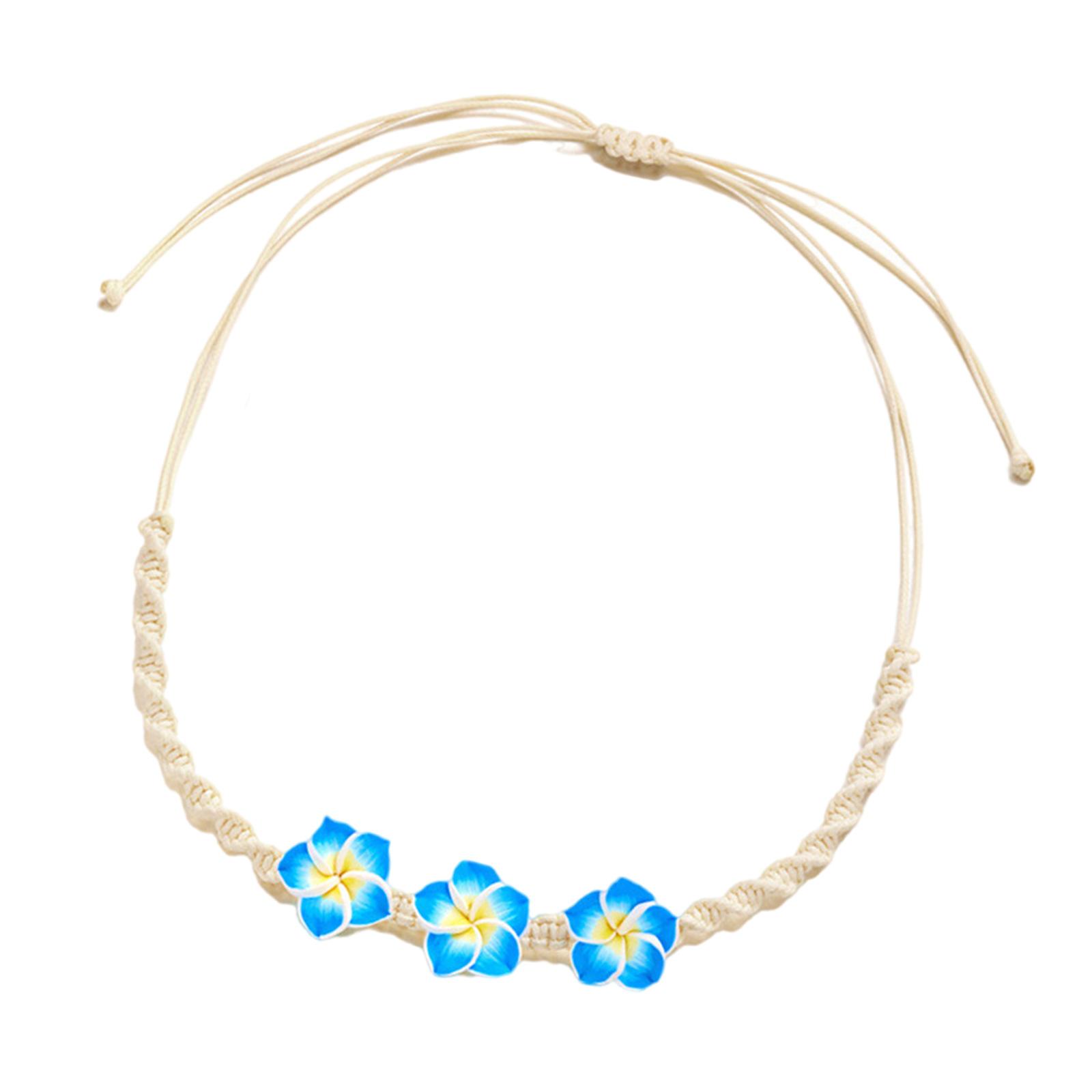 Ожерелье из плетеных плюмерий ручной работы, украшения из цветов из мягкой глины, тропические стили, аксессуар для модной бижутерии для пляжной вечеринки синий
Ожерелье из плетеных плюмерий ручной работы, украшения из цветов из мягкой глины, тропические стили, аксессуар для модной бижутерии для пляжной вечеринки синий