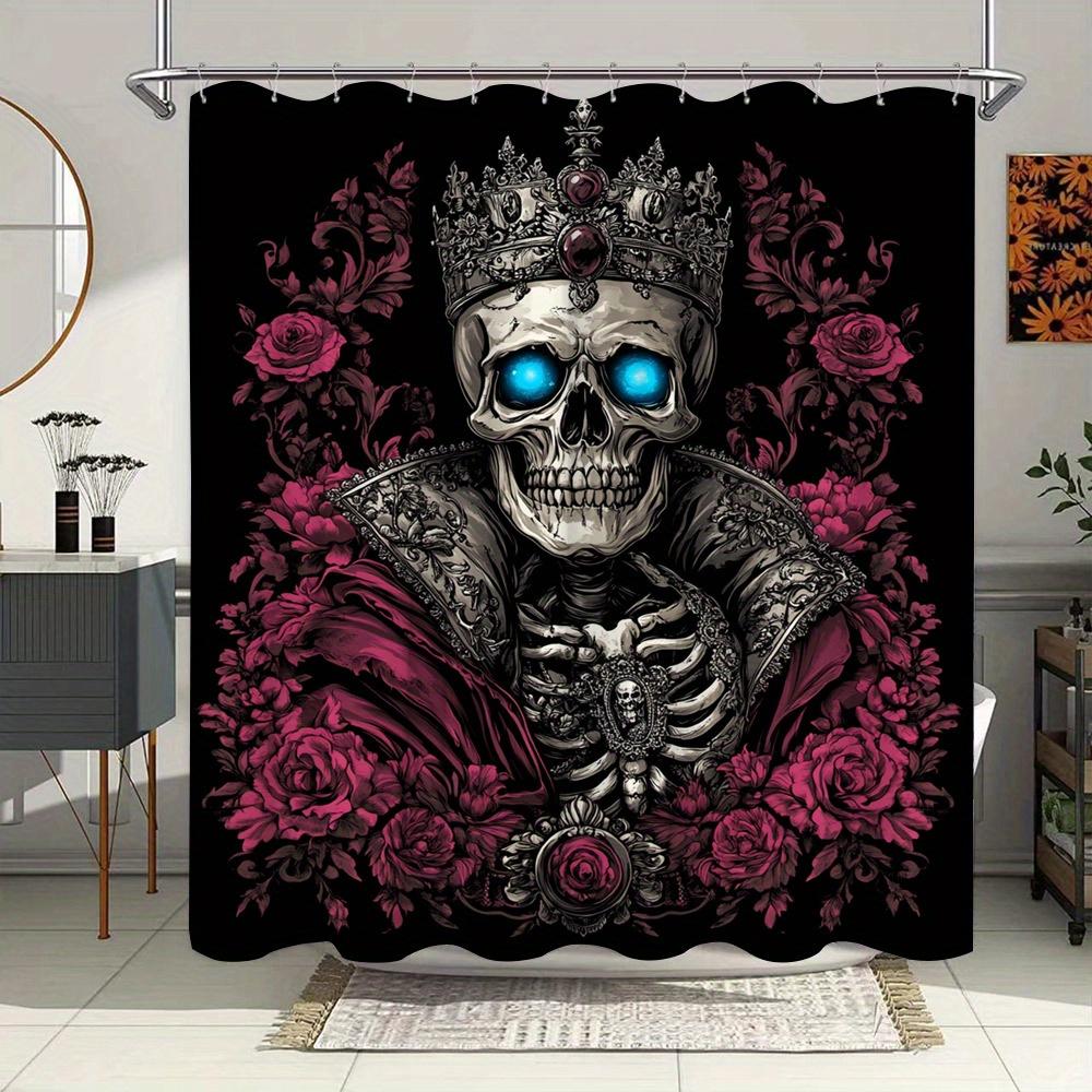Royal Skull With Roses Waterproof Shower Curtain For Modern Bathroom Decor, Stylish And Durable, Perfect For Home Use W60H190(CM)-1 Pcs
Royal Skull With Roses Waterproof Shower Curtain For Modern Bathroom Decor, Stylish And Durable, Perfect For Home Use W60H190(CM)-1 Pcs