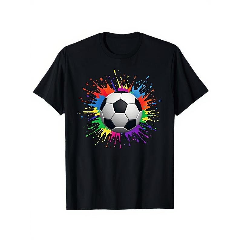 European sizes Men S And Women S Short-Sleeve T-Shirt Featuring a Vibrant Splatter Design of a Black Soccer Ball, Perfect for Casual Sportswear S чёрный
European sizes Men S And Women S Short-Sleeve T-Shirt Featuring a Vibrant Splatter Design of a Black Soccer Ball, Perfect for Casual Sportswear S чёрный