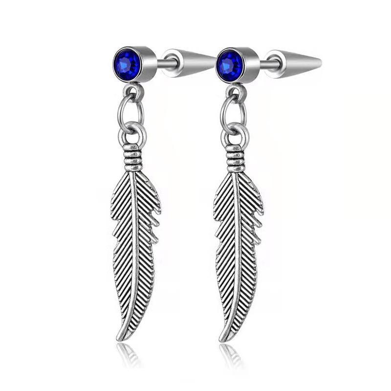 Простые блестящие серьги-перья в форме листа для пирсинга, женские серьги-гвоздики из нержавеющей стали с кристаллами белого и голубого циркония
Простые блестящие серьги-перья в форме листа для пирсинга, женские серьги-гвоздики из нержавеющей стали с кристаллами белого и голубого циркония