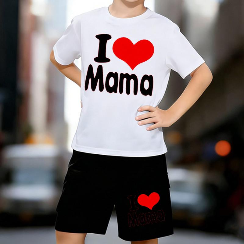 Boys 2 Piece I love MamaThemed Printed Outfit, Short Sleeve T-Shirt and Shorts Set for Kids Age 5-14, Black and White Sporty Casual Summer Clothes 13-14 Years білий
Boys 2 Piece I love MamaThemed Printed Outfit, Short Sleeve T-Shirt and Shorts Set for Kids Age 5-14, Black and White Sporty Casual Summer Clothes 13-14 Years білий