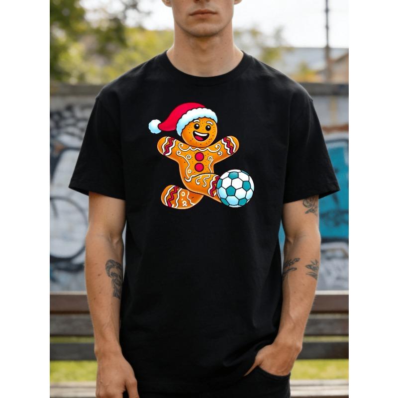 Humorous Gingerbread Man Soccer Cookie Santa Graphic T-Shirt - Featuring Gingerbread Man Soccer And Snowflake Design, Holiday Men S Plus Size Tee 4XL
Humorous Gingerbread Man Soccer Cookie Santa Graphic T-Shirt - Featuring Gingerbread Man Soccer And Snowflake Design, Holiday Men S Plus Size Tee 4XL