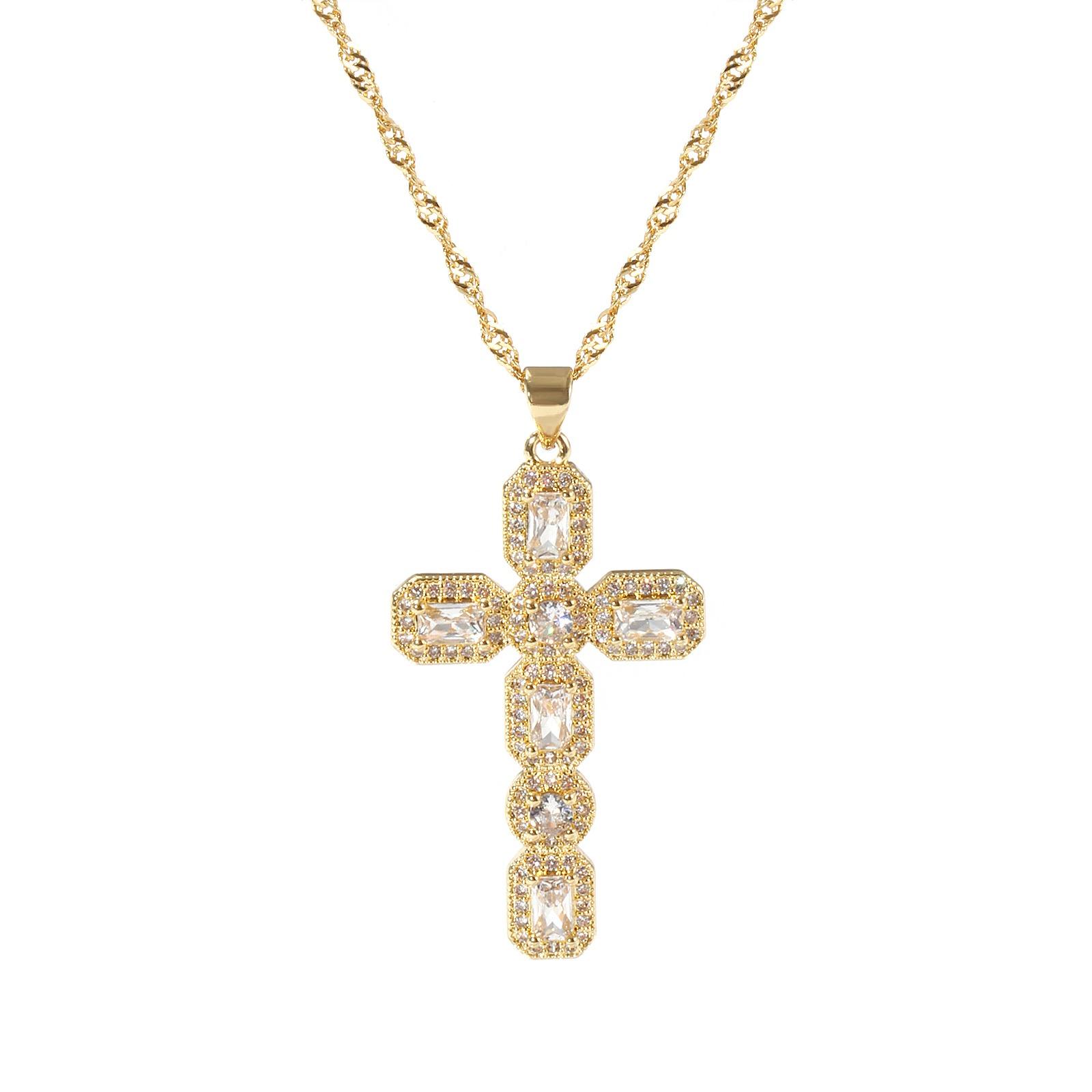 1 Piece Retro Religious Cross Necklace 18K Gold Plated Brass Wave Twisted Chain Micro Pave Pendant Charm Necklace 45cm+ 5cm long чистый
1 Piece Retro Religious Cross Necklace 18K Gold Plated Brass Wave Twisted Chain Micro Pave Pendant Charm Necklace 45cm+ 5cm long чистый