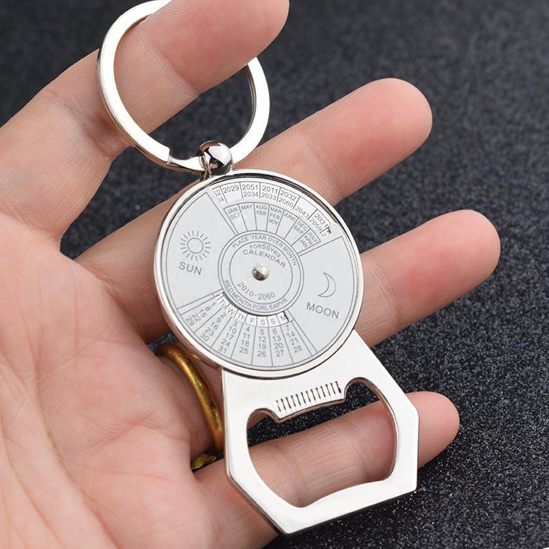 Engraved Metal Keychain: Perpetual Calendar & Bottle Opener Car Pendant English Version
Engraved Metal Keychain: Perpetual Calendar & Bottle Opener Car Pendant English Version
