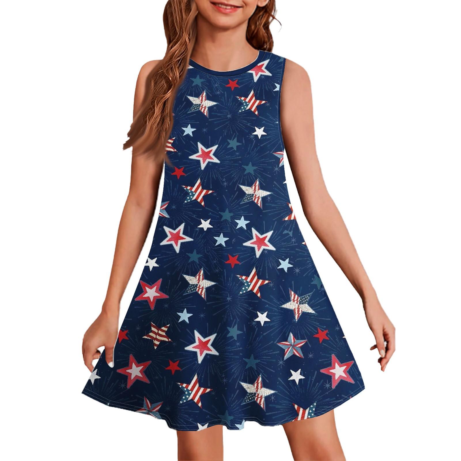 Girl Summer Dress Sleeveless Printed Color Casual Dress 150 Темно-синій
Girl Summer Dress Sleeveless Printed Color Casual Dress 150 Темно-синій