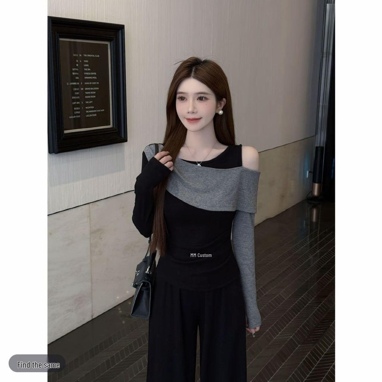 Korean Chic Color Block Off-Shoulder Top & High-Waisted Trousers Set L (105-120 lbs)
Korean Chic Color Block Off-Shoulder Top & High-Waisted Trousers Set L (105-120 lbs)