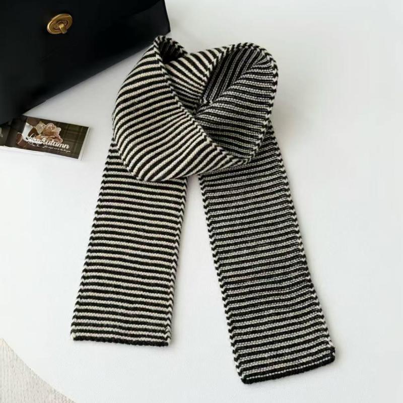 Classic Black White Striped Knitted Scarf Autumn Winter Warm Anti-Cold Wraps Scarf Versatile Shawl For Women
Classic Black White Striped Knitted Scarf Autumn Winter Warm Anti-Cold Wraps Scarf Versatile Shawl For Women