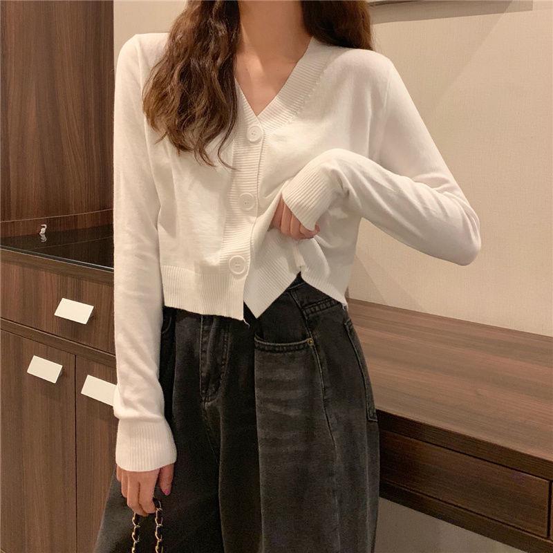 Весенне-осенний вязаный кардиган с длинным рукавом, свитер с v-образным вырезом, однотонное короткое повседневное пальто One Size белый
Весенне-осенний вязаный кардиган с длинным рукавом, свитер с v-образным вырезом, однотонное короткое повседневное пальто One Size белый