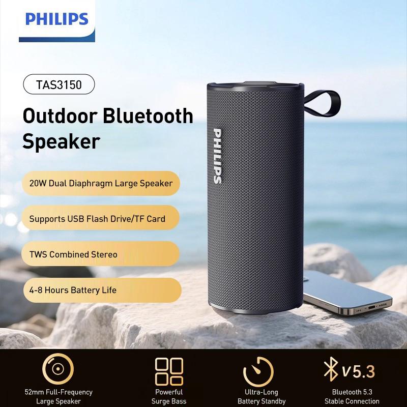 Philips TAS3150 Outdoor Speaker Bluetooth Speaker Wind-noise resistance technology чёрный
Philips TAS3150 Outdoor Speaker Bluetooth Speaker Wind-noise resistance technology чёрный