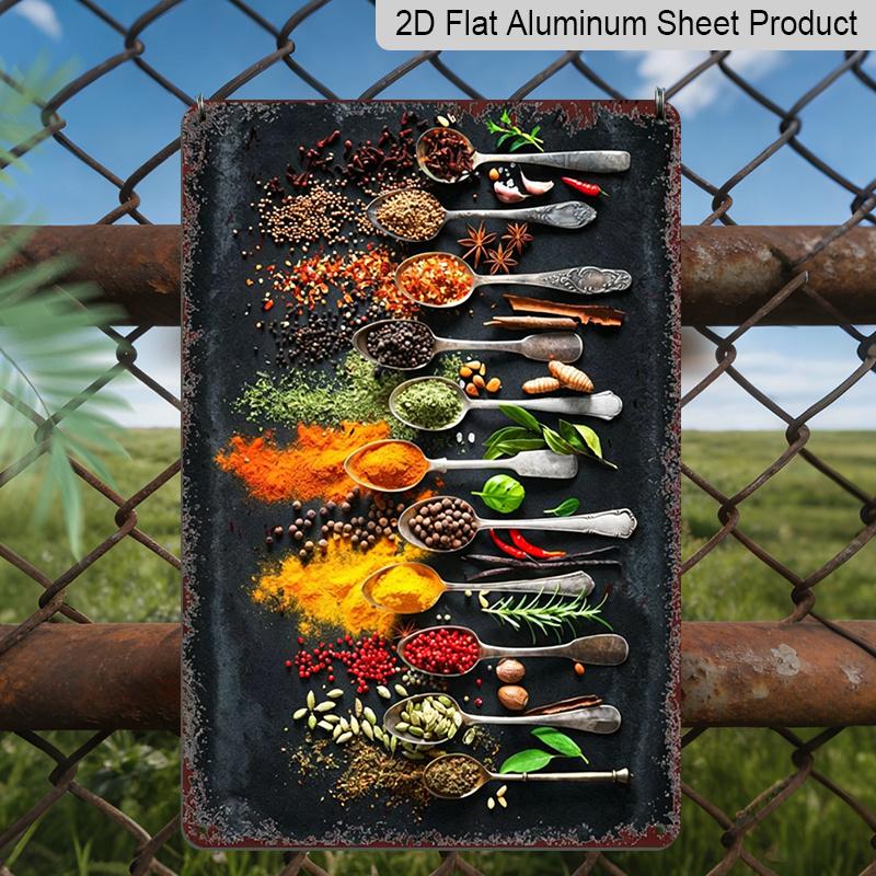 2D Flat Vintage Spice Art Metal Wall Decor - Perfect for Rustic Kitchens, Bars, Cafes, and Home Decoration, Featuring Labeled Spice Jars and Cooking 20*30cm
2D Flat Vintage Spice Art Metal Wall Decor - Perfect for Rustic Kitchens, Bars, Cafes, and Home Decoration, Featuring Labeled Spice Jars and Cooking 20*30cm