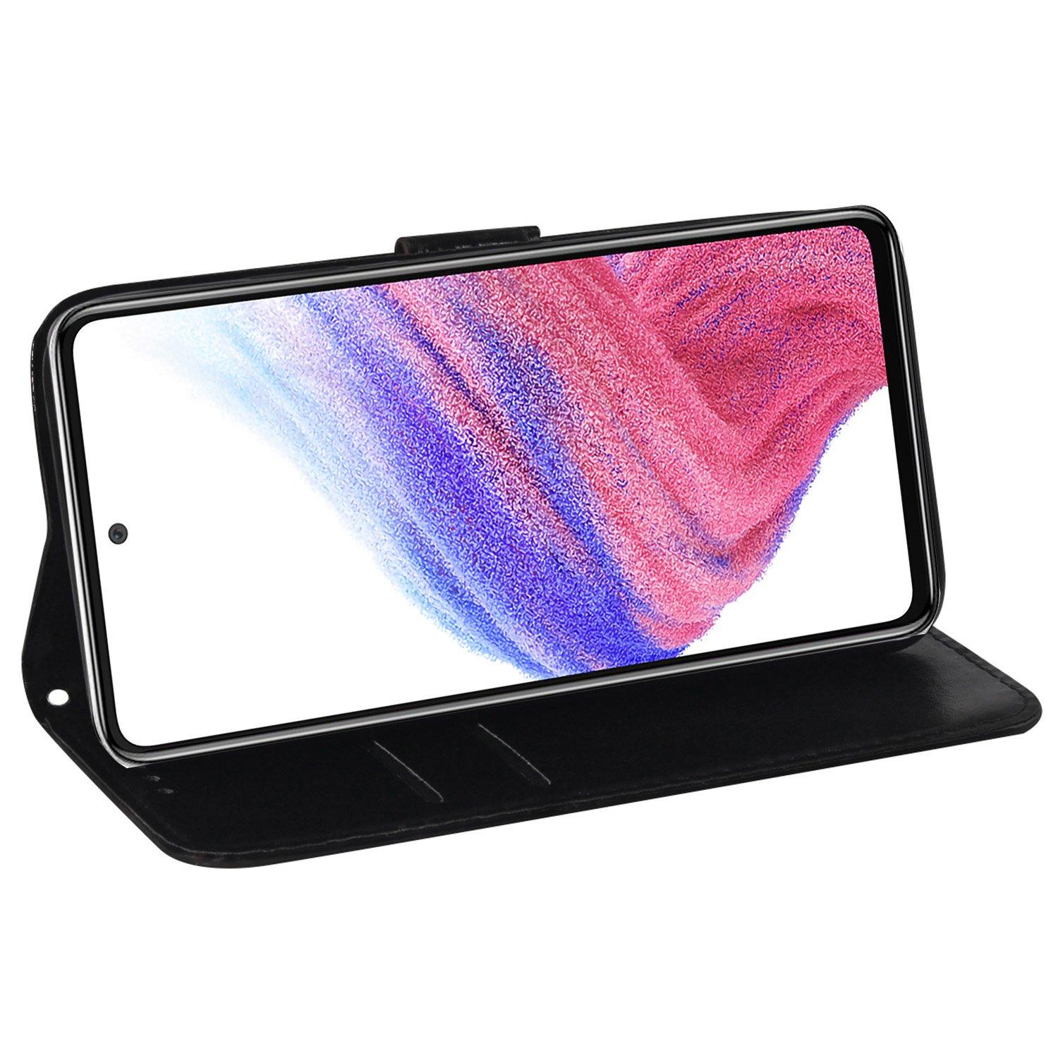 For Samsung Galaxy A53 5G Solid Color Phone Case Stand Dazzling Flower Pattern Phone Cover PU Leather+TPU Protective Shell Purple
For Samsung Galaxy A53 5G Solid Color Phone Case Stand Dazzling Flower Pattern Phone Cover PU Leather+TPU Protective Shell Purple