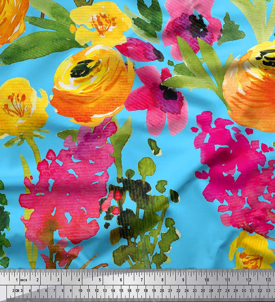 Тканина Soimoi Japan Crepe Satin Leaves & Ranunculus Flower Print Тканина на метр 42 дюйма 42 Inch Wide - Poly Crepe синій
Тканина Soimoi Japan Crepe Satin Leaves & Ranunculus Flower Print Тканина на метр 42 дюйма 42 Inch Wide - Poly Crepe синій