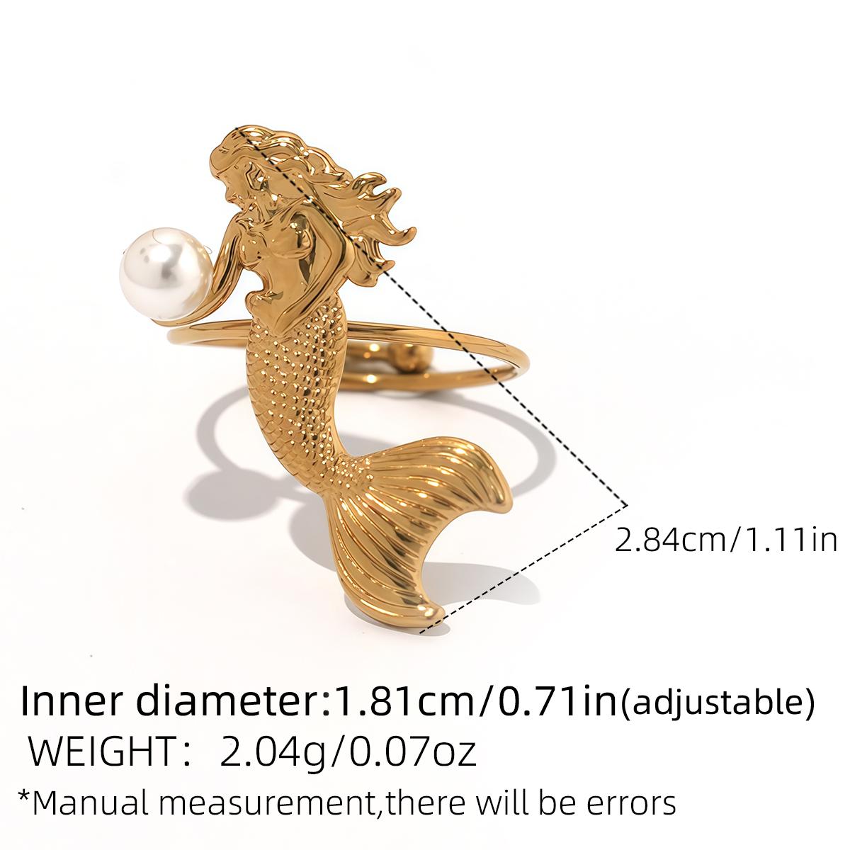 Fashion Minimalist Mermaid Design Rings For Women Stainless Steel 18K Gold Plated Waterproof Aesthetic Zircon For Vacation resizable
Fashion Minimalist Mermaid Design Rings For Women Stainless Steel 18K Gold Plated Waterproof Aesthetic Zircon For Vacation resizable