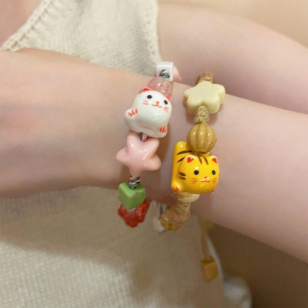 Браслет Lucky Cat Maneki Neko, браслет ручной работы с котом из бисера, креативный керамический браслет с котом, подарок розовый
Браслет Lucky Cat Maneki Neko, браслет ручной работы с котом из бисера, креативный керамический браслет с котом, подарок розовый