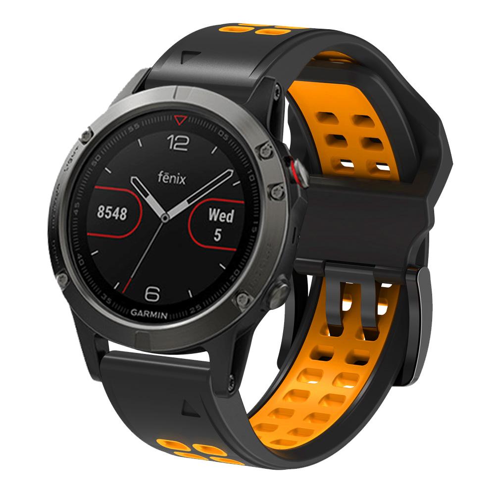 For Garmin Fenix 7X Dual-color Two Rows Holes Silicone Quick Release Watch Band Wrist Strap 26mm Black/Orange
For Garmin Fenix 7X Dual-color Two Rows Holes Silicone Quick Release Watch Band Wrist Strap 26mm Black/Orange