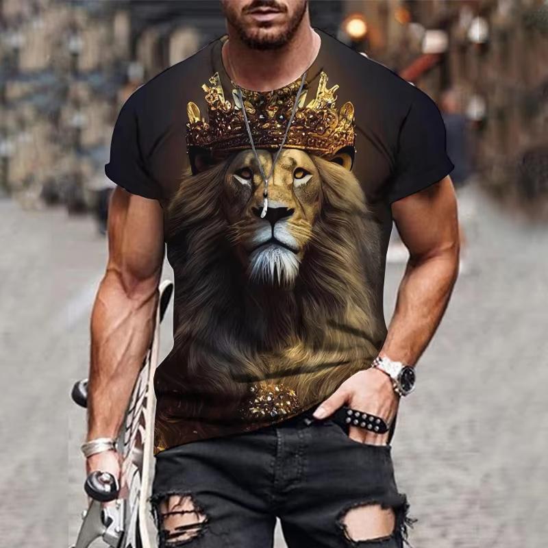 Men s T-shirts Animal Lion Printed Short Sleeve Crew Neck Pullover Streetwear Outdoor Sportshirt Loose Top Tee Male Men Clothing S
Men s T-shirts Animal Lion Printed Short Sleeve Crew Neck Pullover Streetwear Outdoor Sportshirt Loose Top Tee Male Men Clothing S