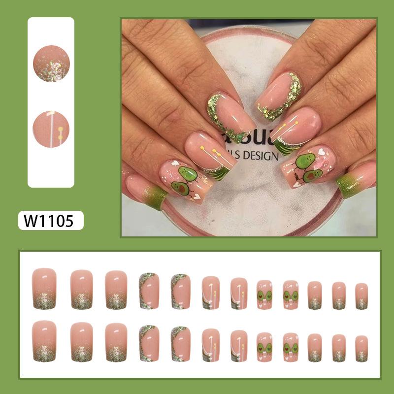European and American medium and long cute glitter avocado manicure sweet sister small fresh fake nails wearing nail mixed batch nails
European and American medium and long cute glitter avocado manicure sweet sister small fresh fake nails wearing nail mixed batch nails