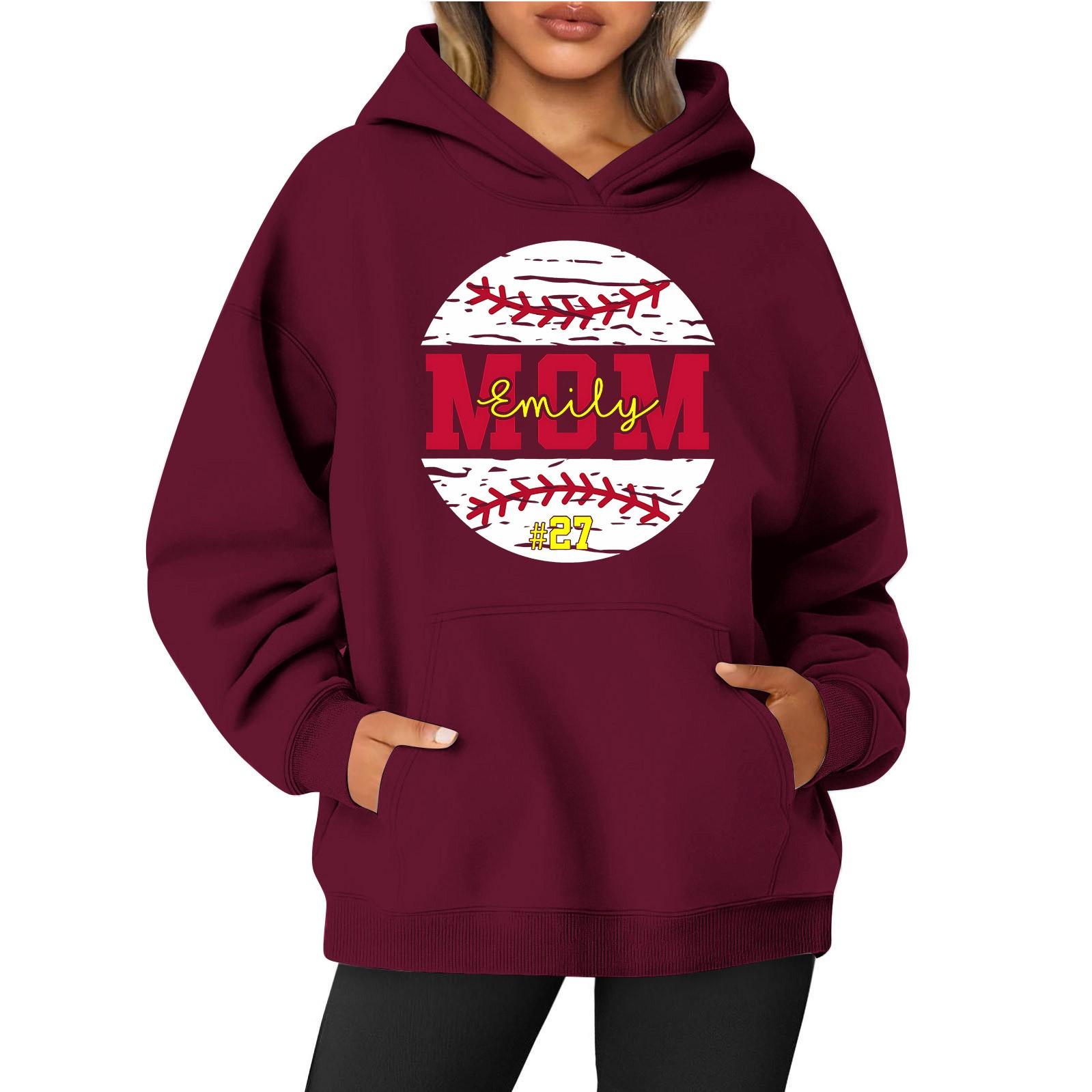 Women s Round Neck Long Sleeve Baseball Print Top Hoodie XL винний
Women s Round Neck Long Sleeve Baseball Print Top Hoodie XL винний
