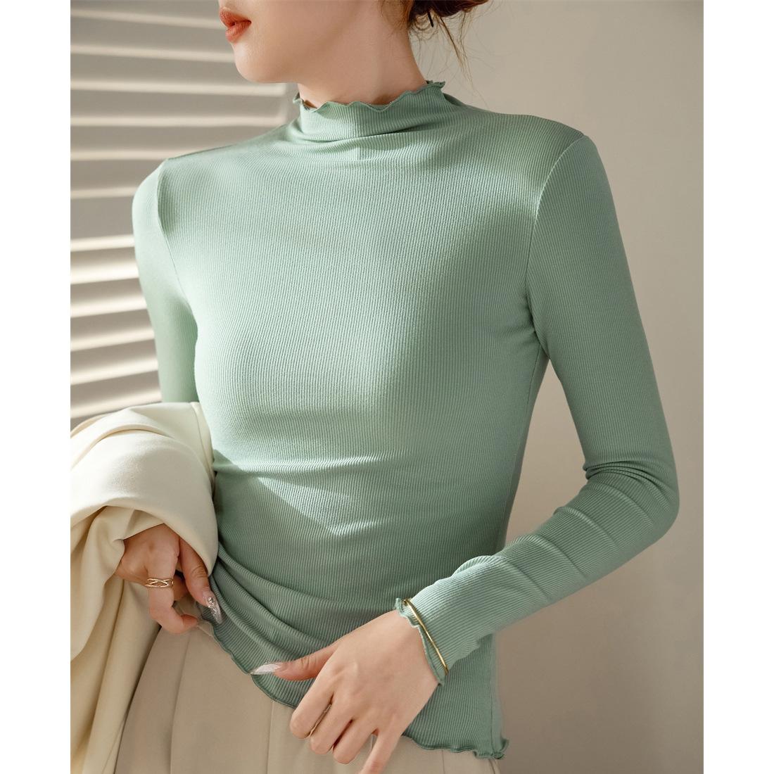 Black Fungus Rolled Half Turtleneck Bottoming Shirt for Women with Long-sleeved T-shirt In Autumn and Winter New Slim Fit Top S
Black Fungus Rolled Half Turtleneck Bottoming Shirt for Women with Long-sleeved T-shirt In Autumn and Winter New Slim Fit Top S