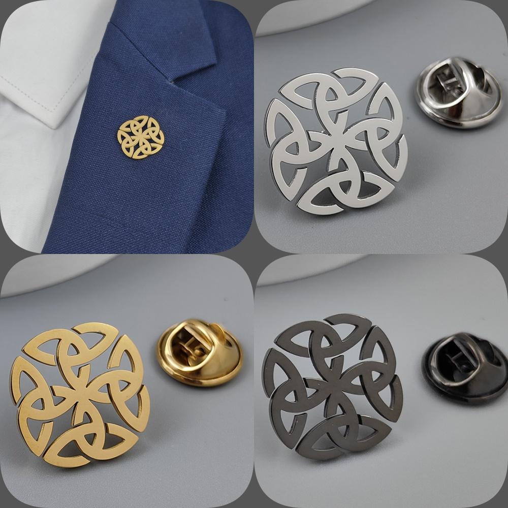 Round Celtic Knot Gold-plated Badge, Suit Lapel Pin Stainless Steel Black, Women’s Anti-Treading Button, Men’s Brooch срібний
Round Celtic Knot Gold-plated Badge, Suit Lapel Pin Stainless Steel Black, Women’s Anti-Treading Button, Men’s Brooch срібний