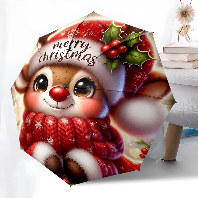 1pc Merry Christmas! Festive Reindeer Hat with Holly Berries, Perfect for Outdoor Use, Travel, or Daily Wear. Auto-Open Close Umbrella with 8-Bone Iro
1pc Merry Christmas! Festive Reindeer Hat with Holly Berries, Perfect for Outdoor Use, Travel, or Daily Wear. Auto-Open Close Umbrella with 8-Bone Iro
