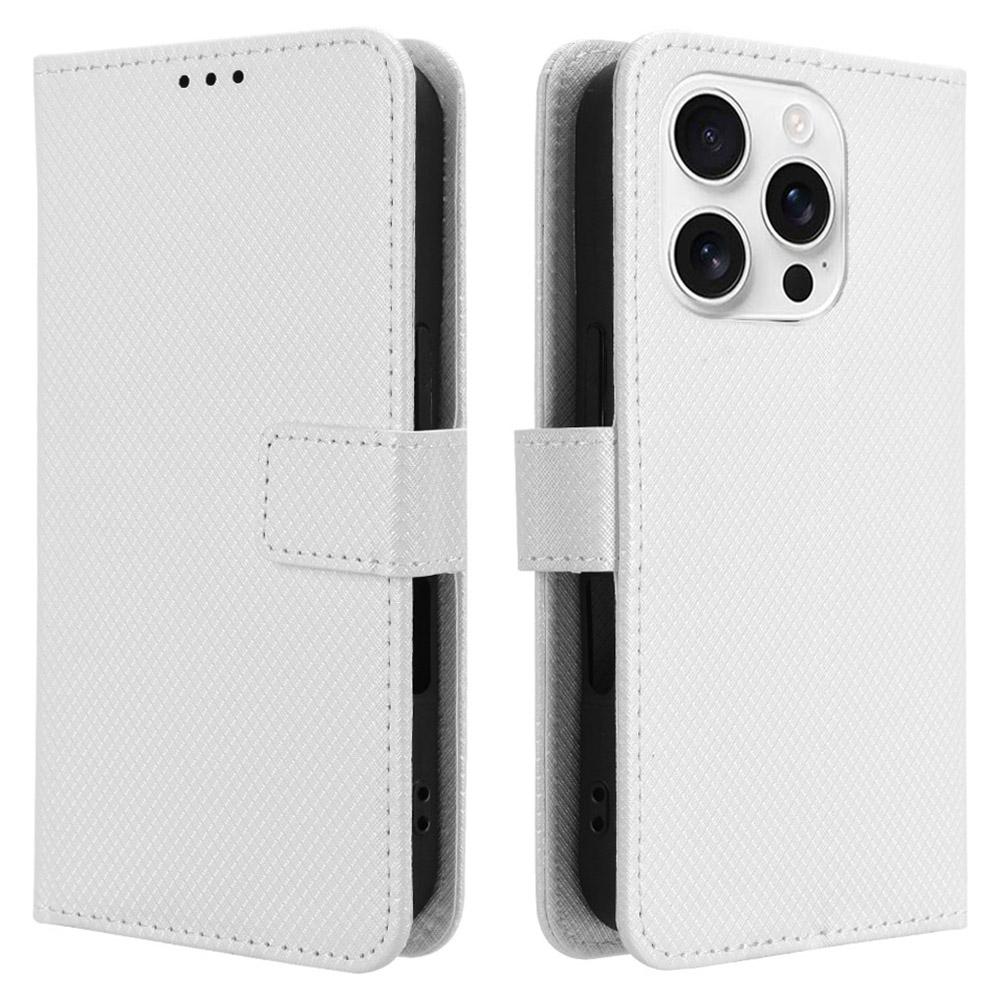 For iPhone 16 Pro Case PU Leather Diamond Texture Wallet Phone Cover White
For iPhone 16 Pro Case PU Leather Diamond Texture Wallet Phone Cover White