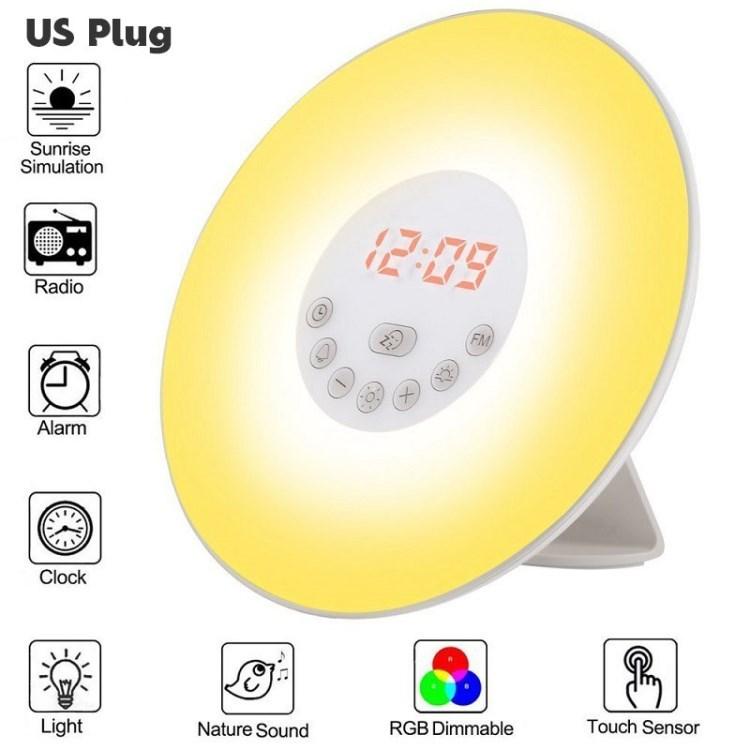 T9 Wake Up Light Alarm Clock Sunrise Sunset Simulation LED Night Lamp for Heavy Sleepers Kids Adults US Plug
T9 Wake Up Light Alarm Clock Sunrise Sunset Simulation LED Night Lamp for Heavy Sleepers Kids Adults US Plug