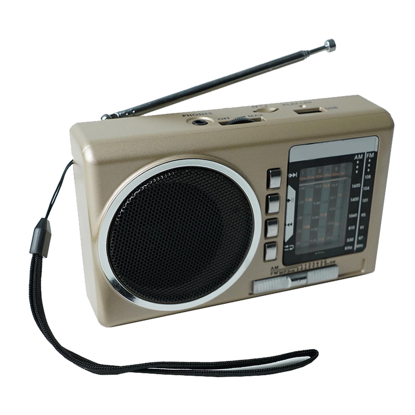 Portable FM Radio Multi Band USB Card Slot Rechargeable Vintage Retro Radio for Elderly Gold
Portable FM Radio Multi Band USB Card Slot Rechargeable Vintage Retro Radio for Elderly Gold
