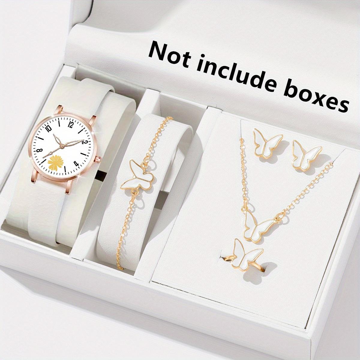 6 шт./компл. женские кварцевые часы, роскошные женские аналоговые наручные часы, женский браслет, ожерелье, серьги, кольцо, комплект ювелирных изделий, подарок для нее
6 шт./компл. женские кварцевые часы, роскошные женские аналоговые наручные часы, женский браслет, ожерелье, серьги, кольцо, комплект ювелирных изделий, подарок для нее
