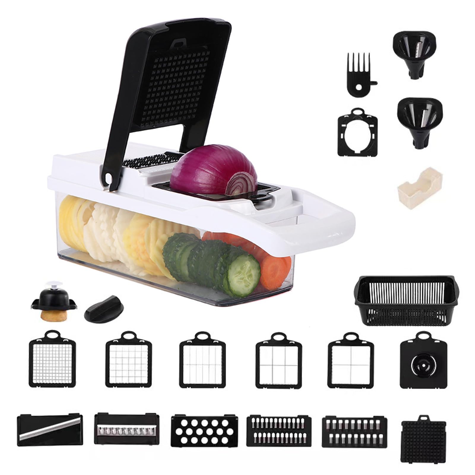 Irishom Vegetable Mini Kitchen Multifunctional Egg White Separator with Handguard 22-in-1 Slicer, Shredder, Slicer, Self-Cleaning Chopper, Dicing, чёрный
Irishom Vegetable Mini Kitchen Multifunctional Egg White Separator with Handguard 22-in-1 Slicer, Shredder, Slicer, Self-Cleaning Chopper, Dicing, чёрный