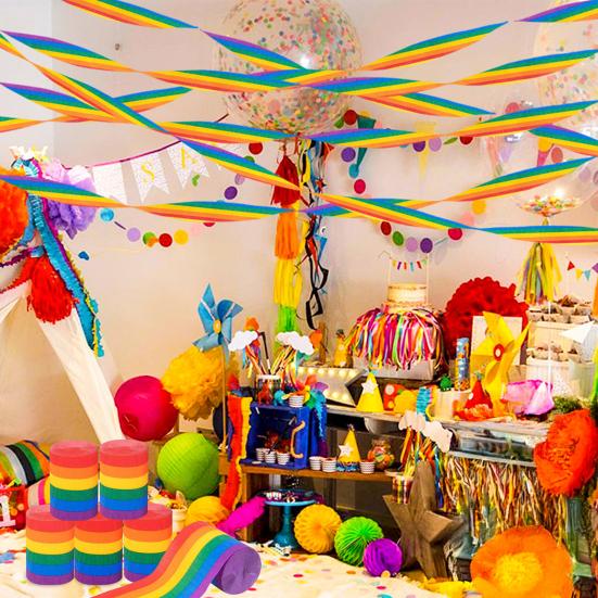32ft Rainbow Crepe Paper Streamers Colourful Crepe Paper Roll for Birthday Party Baby Shower Wedding Ceremony Festivals Decoration різнокольоровий
32ft Rainbow Crepe Paper Streamers Colourful Crepe Paper Roll for Birthday Party Baby Shower Wedding Ceremony Festivals Decoration різнокольоровий