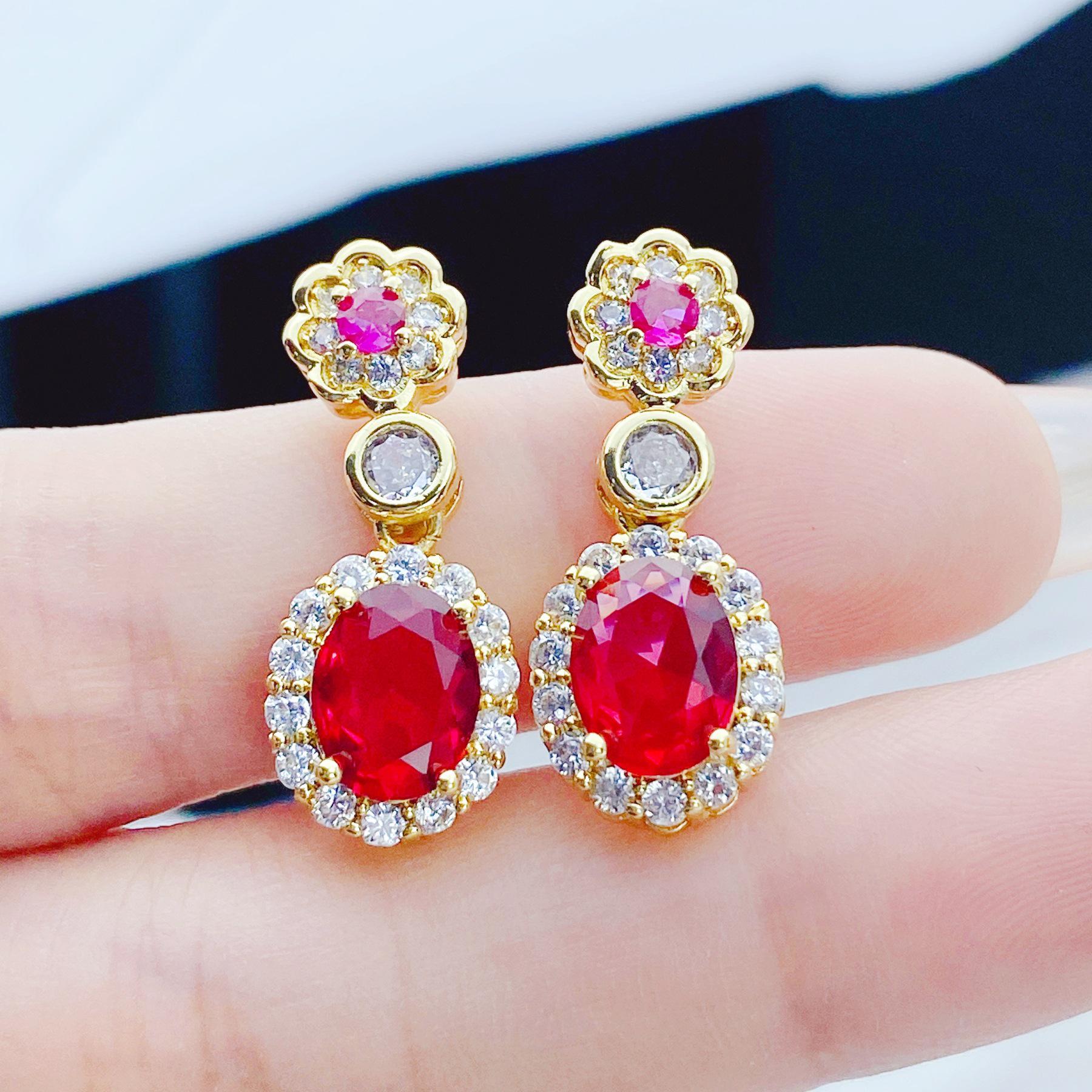 Vintage Ruby Earrings with Silver Needle, Women s Luxury Court Style, French Stud, Exquisite Red Gemstone Jewelry
Vintage Ruby Earrings with Silver Needle, Women s Luxury Court Style, French Stud, Exquisite Red Gemstone Jewelry
