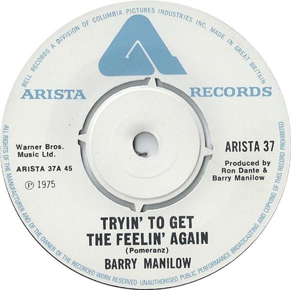 7inch Record BARRY MANILOW Tryin To Get The Feelin Again ARISTA37 Arista 1975 UK Pop Used
7inch Record BARRY MANILOW Tryin To Get The Feelin Again ARISTA37 Arista 1975 UK Pop Used