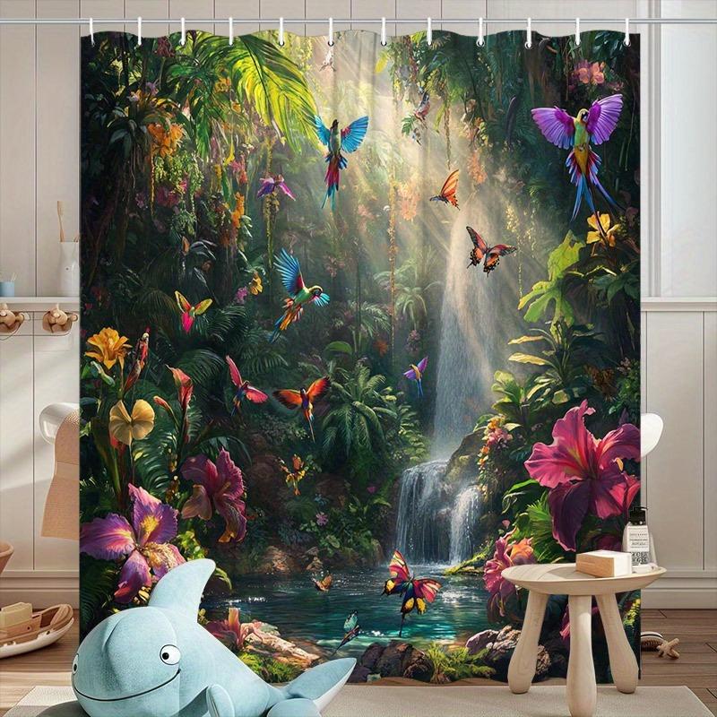 Tropical Rainforest Waterfall Shower Curtain Washable Dirt-Resistant Shower Head Waterproof Polyester Bath Curtain W60H190(CM)-1 Pcs
Tropical Rainforest Waterfall Shower Curtain Washable Dirt-Resistant Shower Head Waterproof Polyester Bath Curtain W60H190(CM)-1 Pcs