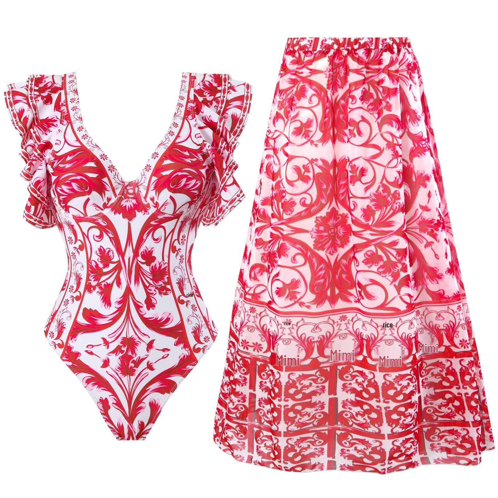 2025 Trendy European & American Sexy One-Piece Swimsuit with Print Two-Piece Chiffon Skirt Set L
2025 Trendy European & American Sexy One-Piece Swimsuit with Print Two-Piece Chiffon Skirt Set L