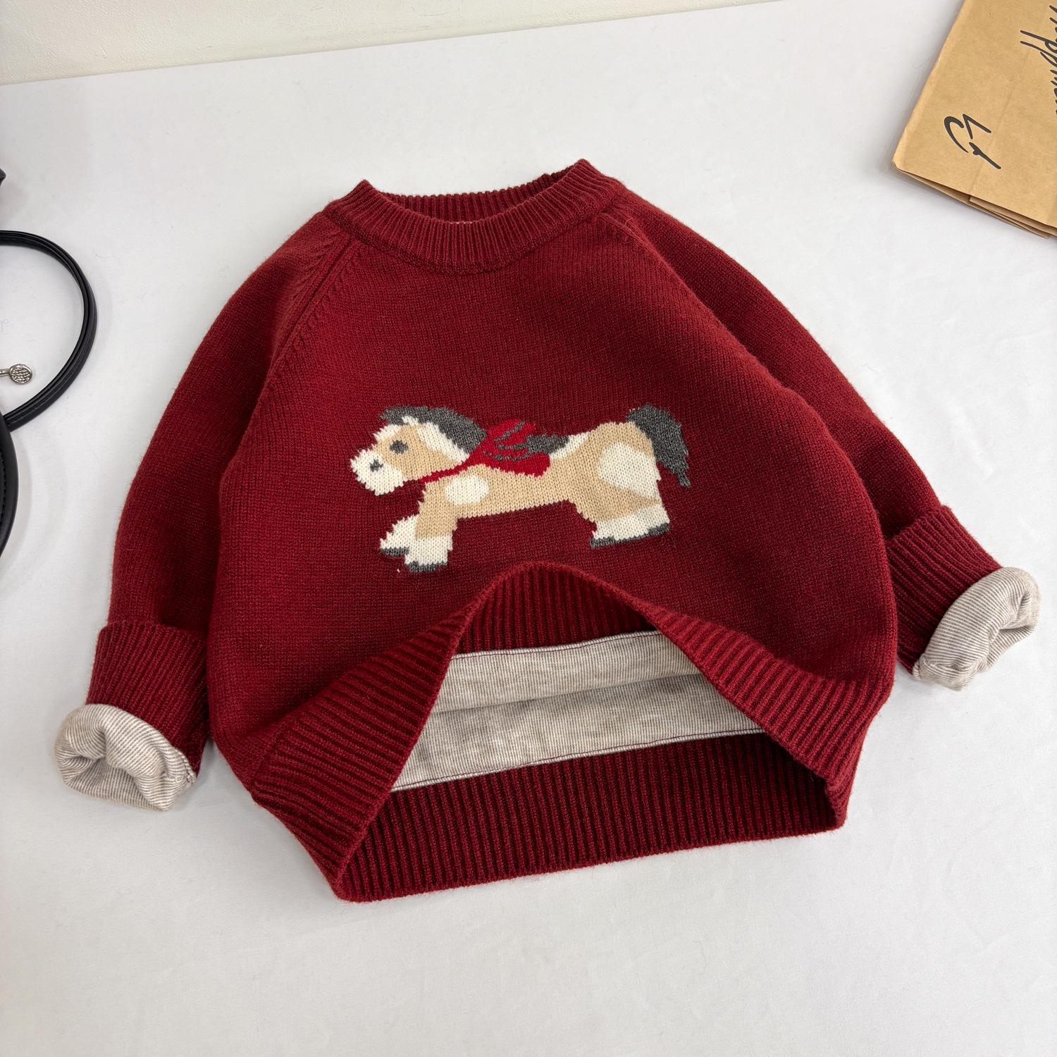 2025 Autumn/Winter Children s Fleece-Lined Horse Sweater, Thickened and Cozy Pullover 120 cm темно-червоний колір
2025 Autumn/Winter Children s Fleece-Lined Horse Sweater, Thickened and Cozy Pullover 120 cm темно-червоний колір