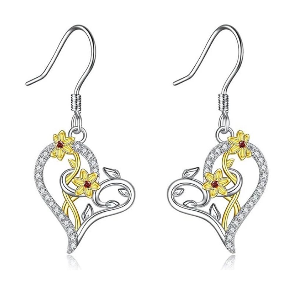 Charm Female Flower Heart Drop Earrings Cute Trendy Bridal Silver Color Dangle Wedding For Women
Charm Female Flower Heart Drop Earrings Cute Trendy Bridal Silver Color Dangle Wedding For Women
