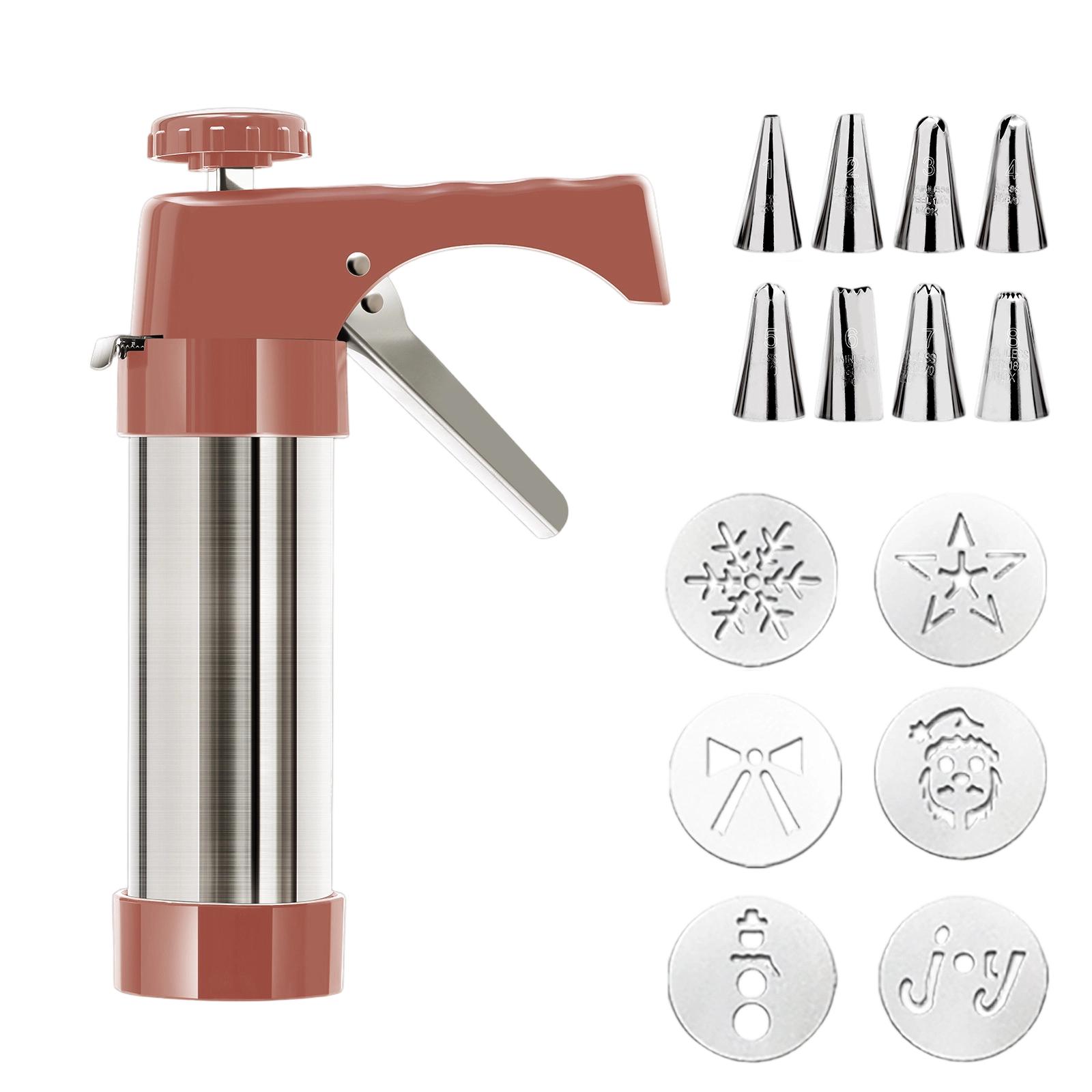 Cookie Press Set with 6 Stainless Steel Nozzles 6 Decorative Discs and Cream Whipper Gun for Baking and Decorating Pastries and Desserts One Size
Cookie Press Set with 6 Stainless Steel Nozzles 6 Decorative Discs and Cream Whipper Gun for Baking and Decorating Pastries and Desserts One Size