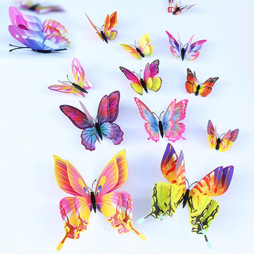 12pcs Butterflies Wall Stickers home decor Multicolor Double Layer 3D Butterfly Sticker Kids Bedroom Fridge wall decor Stickers
12pcs Butterflies Wall Stickers home decor Multicolor Double Layer 3D Butterfly Sticker Kids Bedroom Fridge wall decor Stickers