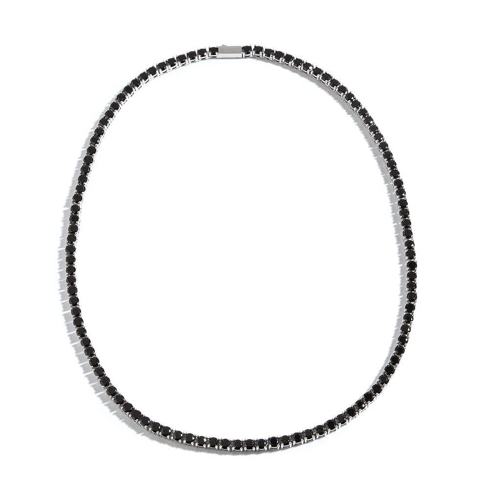 Легкое роскошное ожерелье 50 см, 107 шт., натуральная черная шпинель, круглая 4 мм, драгоценный камень, серебро 925 пробы, модные украшения для девочек и женщин, подарок на день рождения и вечеринку 50cm чёрный