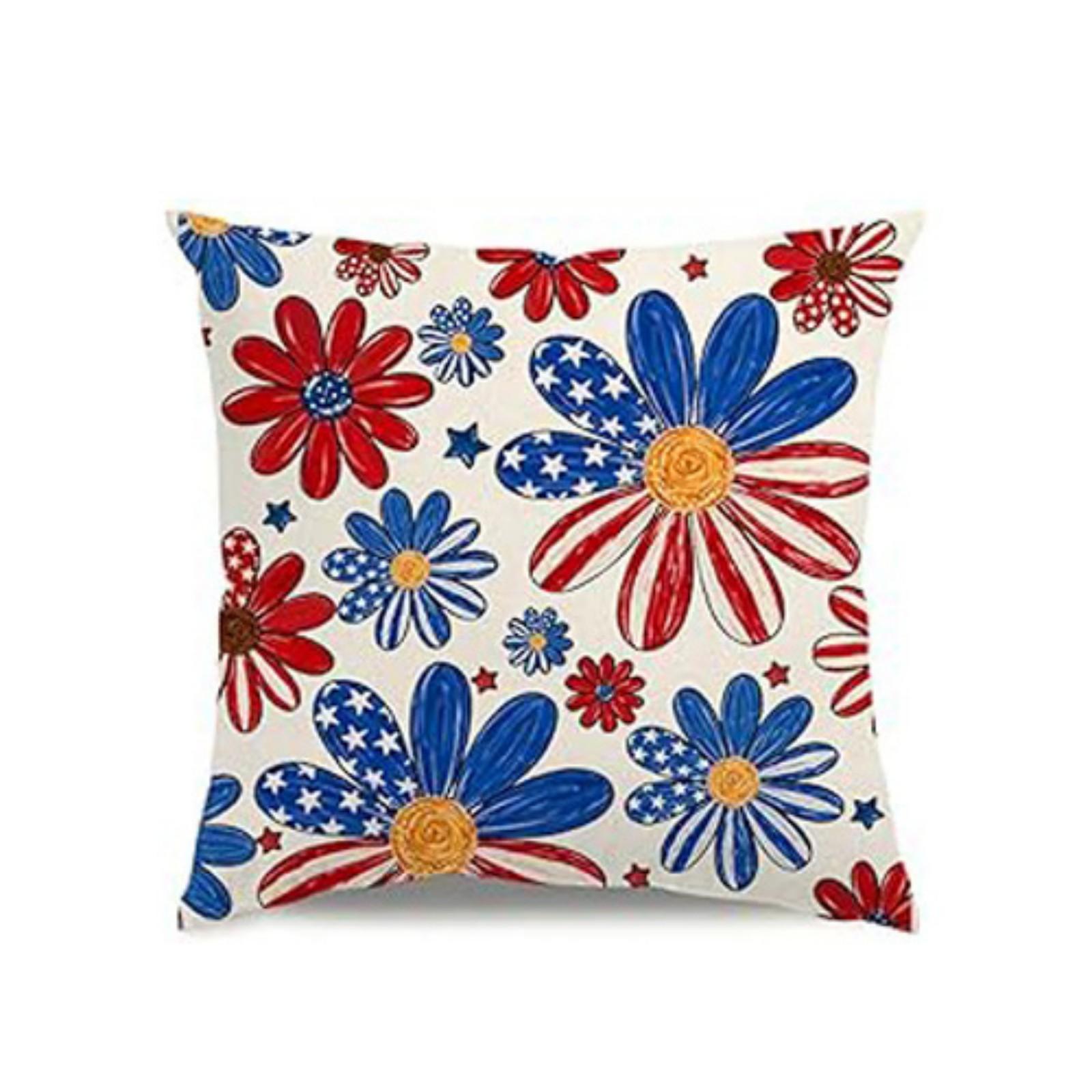 Decorative Throw Pillow Cover 45x45cm with Star and Stripe Flower Pattern for Independence Day Home Accent Cushion Case One Size
Decorative Throw Pillow Cover 45x45cm with Star and Stripe Flower Pattern for Independence Day Home Accent Cushion Case One Size