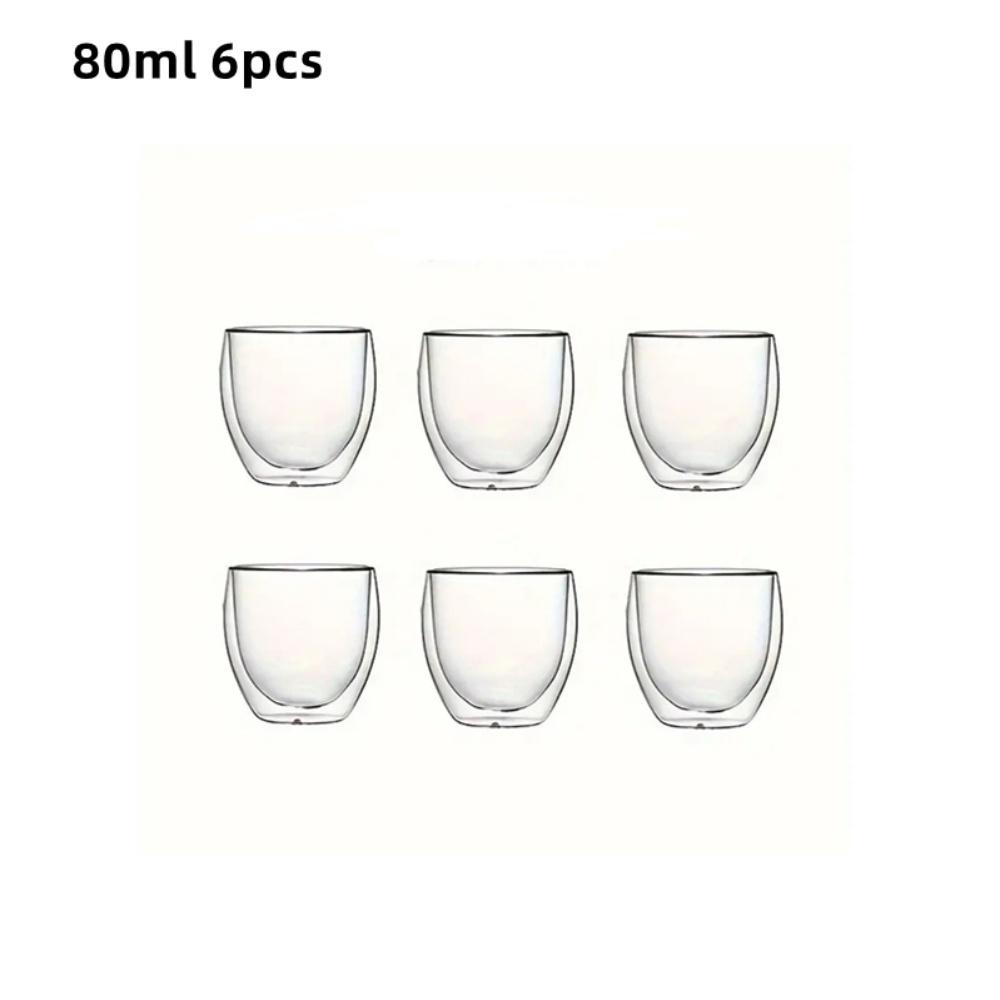 6pcs Double Wall Expresso Cups 80/150/250/350/450ml Insulated Clear Glass Coffee Mugs for Hot or Cold Cappuccino Latte Tea 80-450ml
6pcs Double Wall Expresso Cups 80/150/250/350/450ml Insulated Clear Glass Coffee Mugs for Hot or Cold Cappuccino Latte Tea 80-450ml