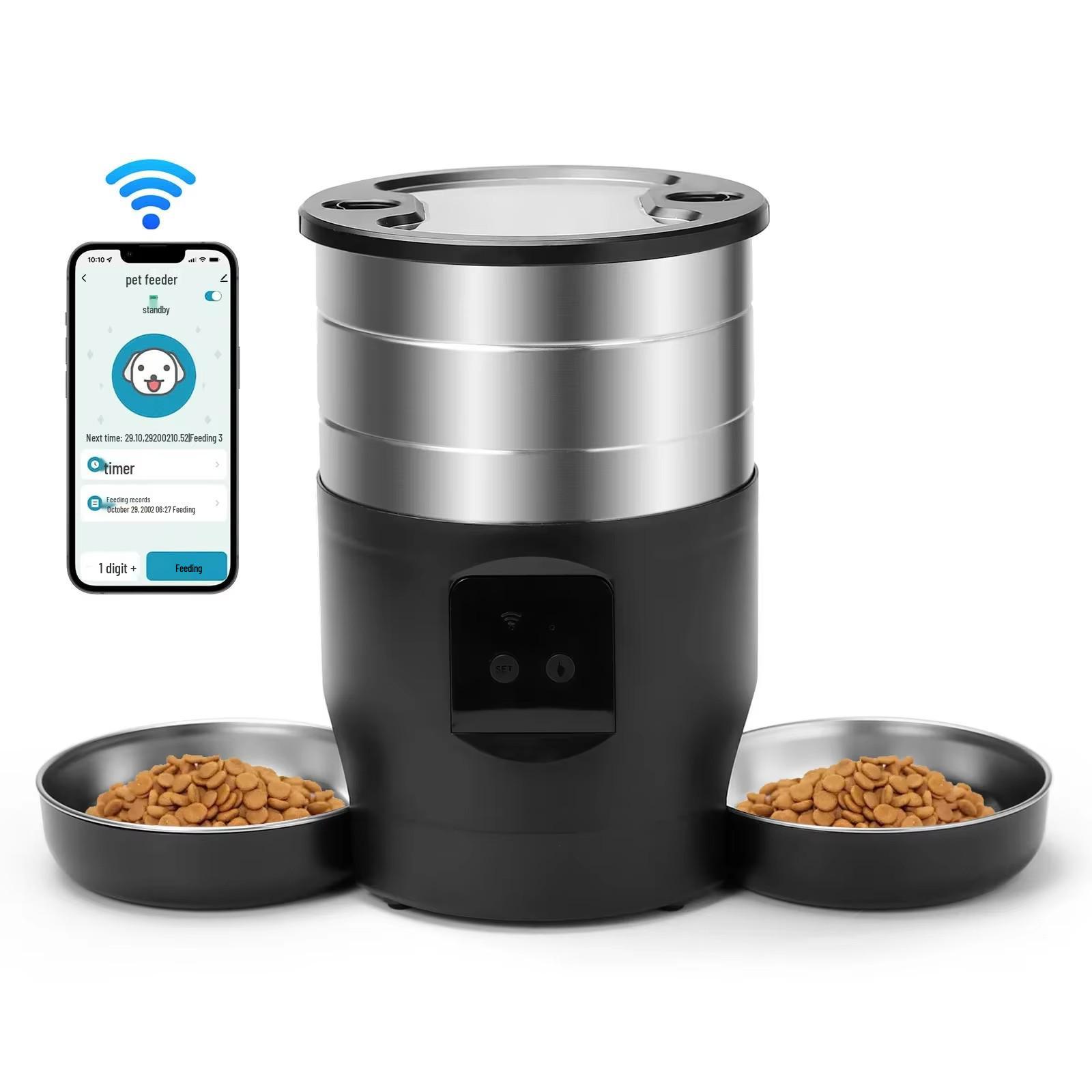 4.5L WiFi Smart Stainless Steel Pet Feeder with Timed Portion Control (110-240V) Black Button Model чёрный
4.5L WiFi Smart Stainless Steel Pet Feeder with Timed Portion Control (110-240V) Black Button Model чёрный