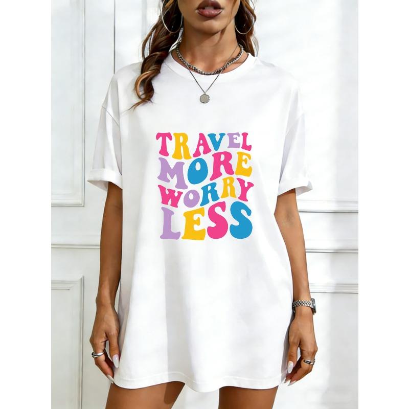 Oversized T Shirt Black Travel More Worry Less Colorful Text Print Casual Wear For Women Summer Outfit Streetwear Fashion XXXXL білий
Oversized T Shirt Black Travel More Worry Less Colorful Text Print Casual Wear For Women Summer Outfit Streetwear Fashion XXXXL білий