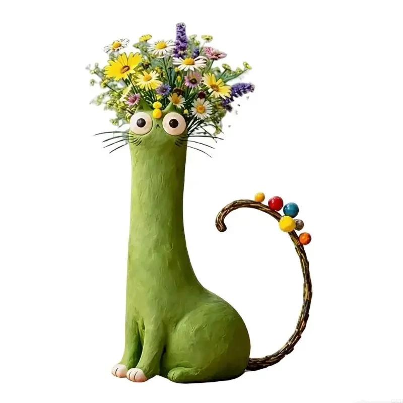 Cute Cat Shaped Flower Vase for Home Decor Resin Cartoon Planter for Artificial Flowers Unique Cat Lover Gift for Living Room
Cute Cat Shaped Flower Vase for Home Decor Resin Cartoon Planter for Artificial Flowers Unique Cat Lover Gift for Living Room